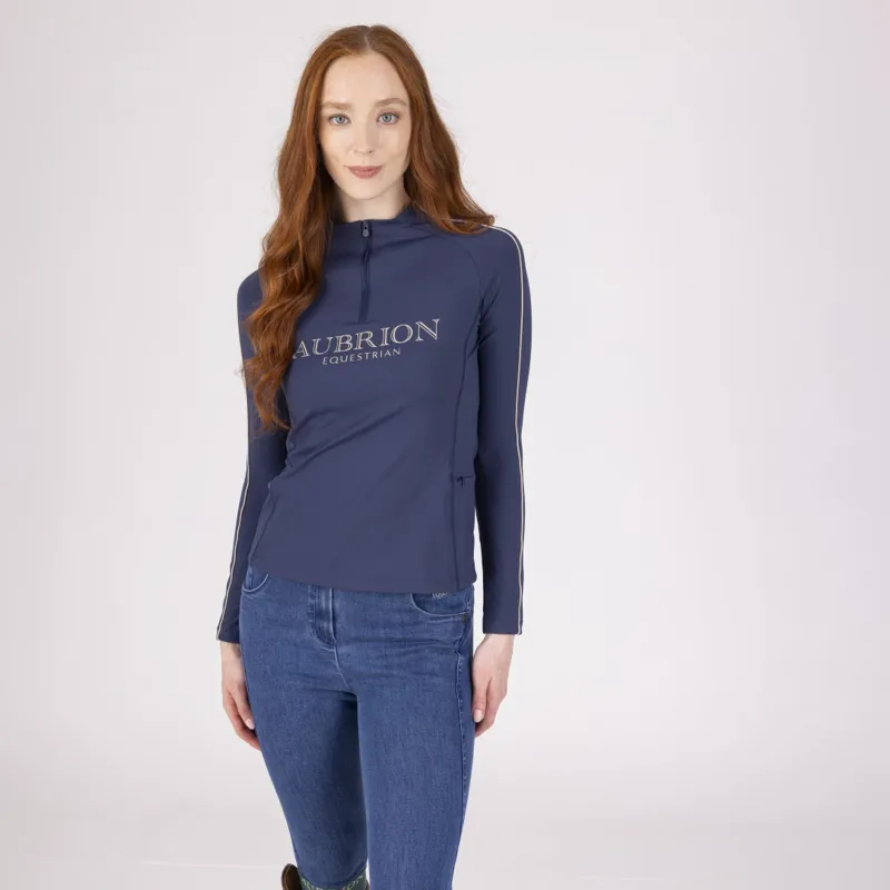 Aubrion Equestrian Ladies Long Sleeve Base Layer Midnight-6