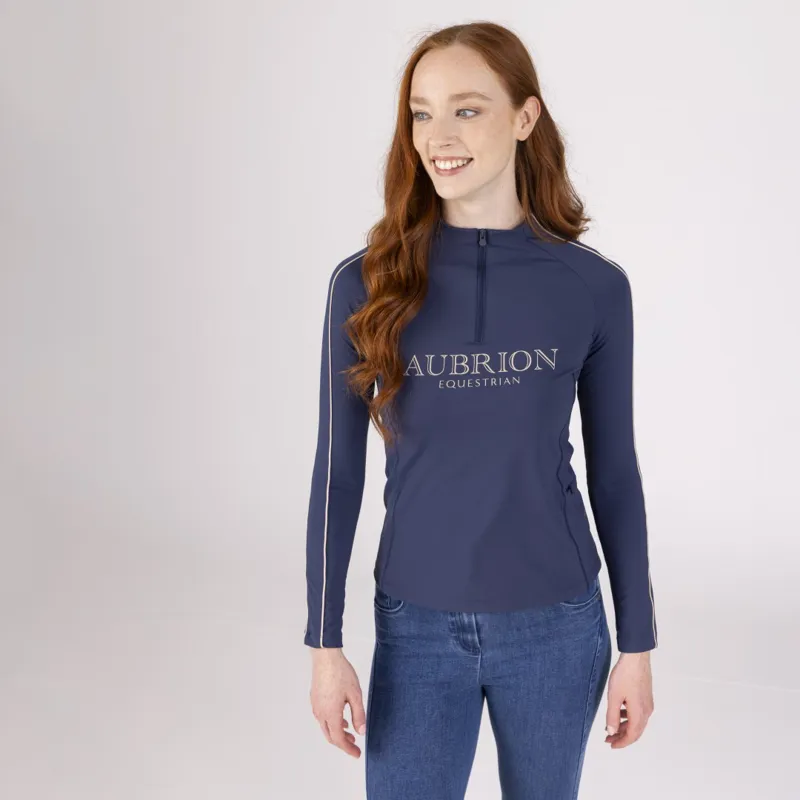 Aubrion Equestrian Ladies Long Sleeve Base Layer Midnight