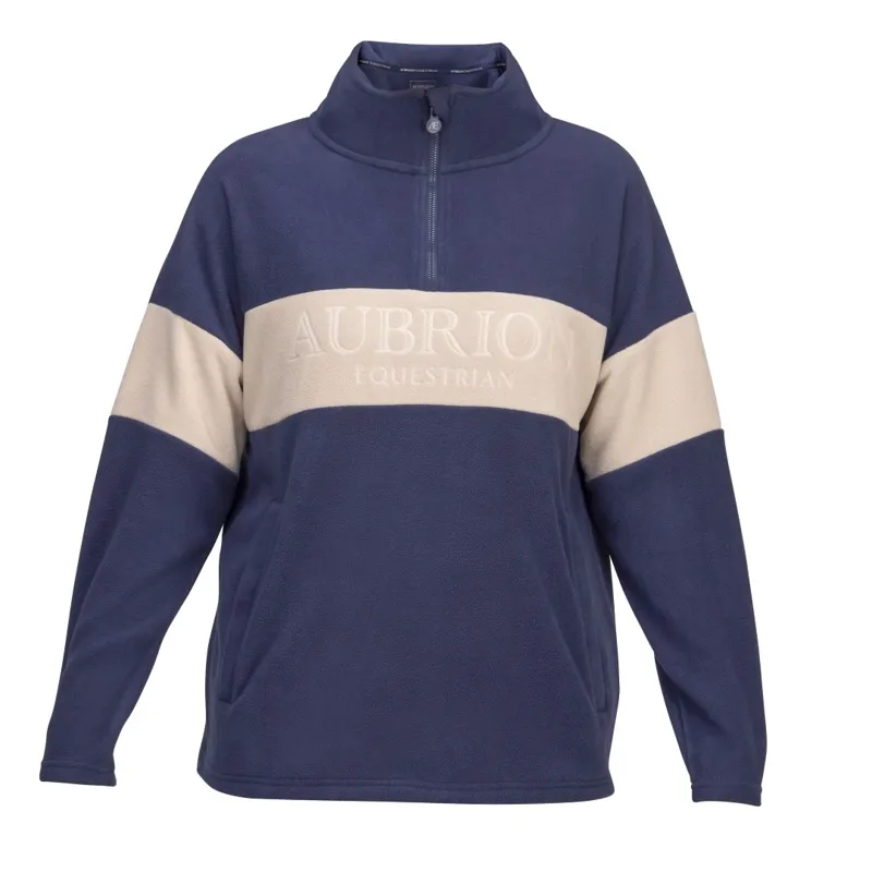 Aubrion Equestrian Womens Quarter Zip Fleece Midnight-7