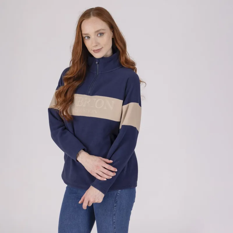 Aubrion Equestrian Womens Quarter Zip Fleece Midnight-6