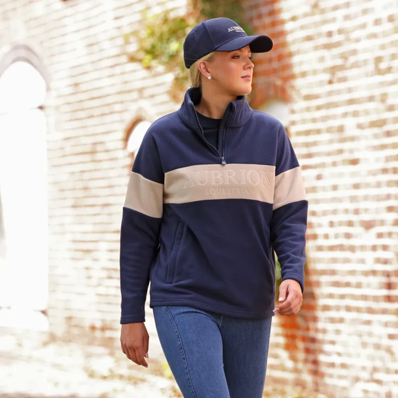 Aubrion Equestrian Womens Quarter Zip Fleece Midnight