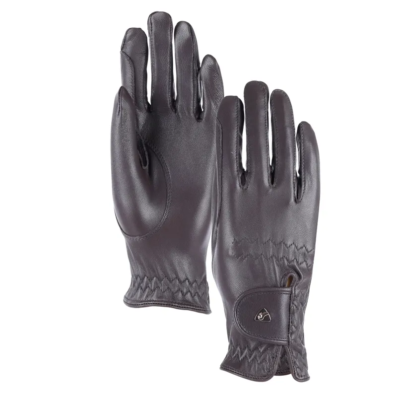 Shires Aubrion Childs Leather Riding Gloves Brown