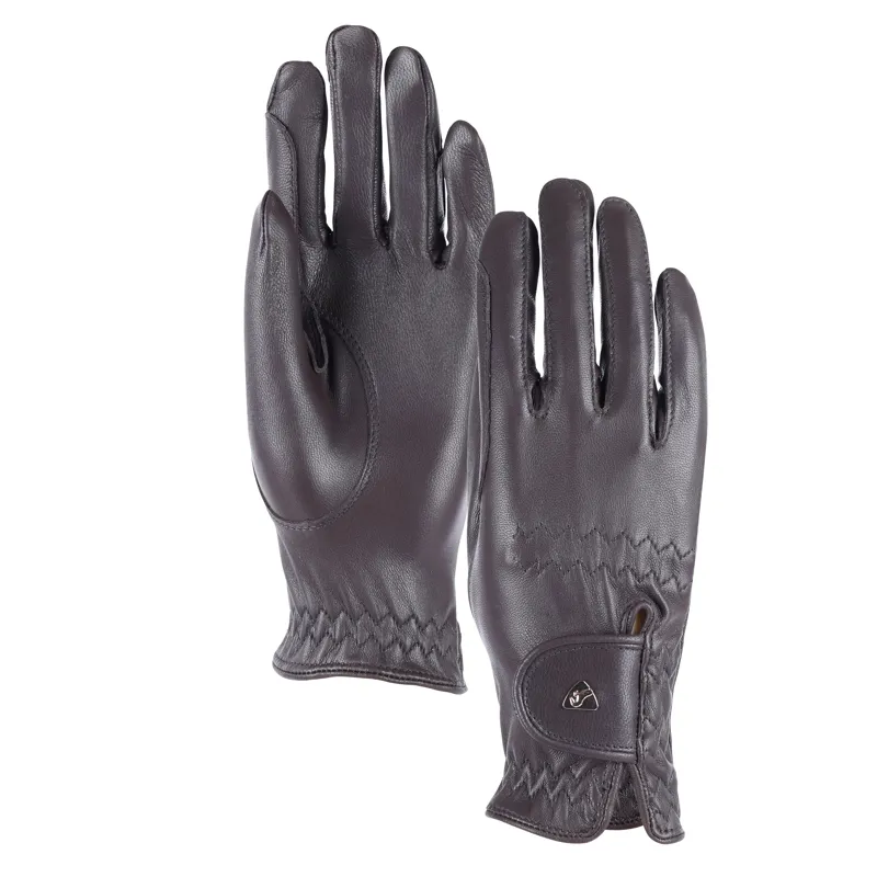 Shires Aubrion Estade Leather Riding Gloves Brown-1