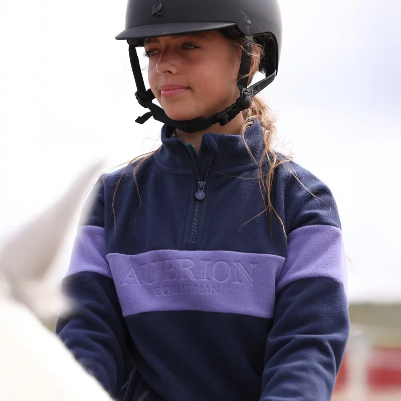 Aubrion Equestrian Young Rider Quarter Zip Fleece Midnight