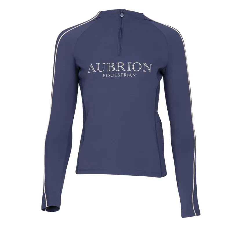 Aubrion Equestrian Young Rider Long Sleeve Base Layer Midnight-5