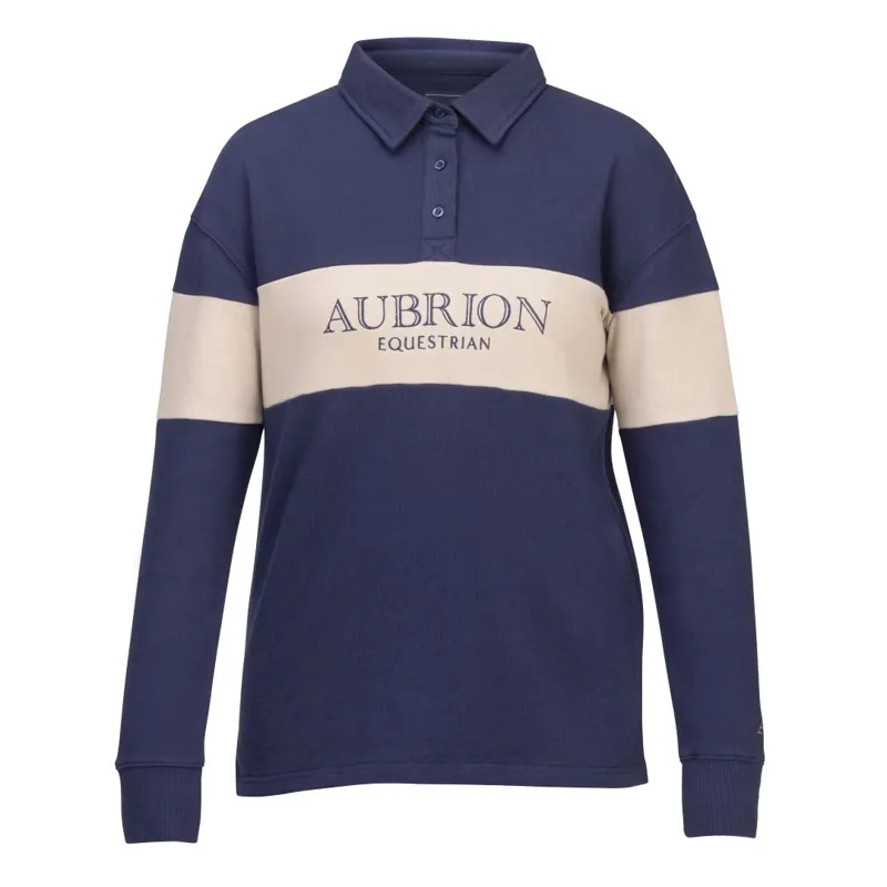 Shires Aubrion Equestrian Womens Button Sweatshirt Midnight-5