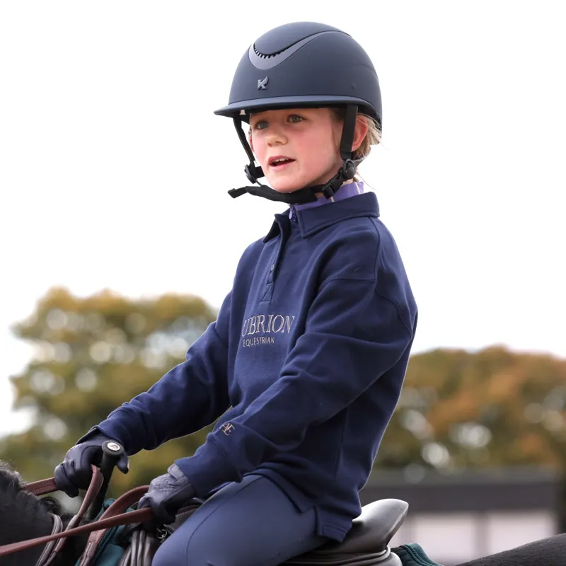 Shires Aubrion Equestrian Young Rider Button Sweatshirt  Midnight-1