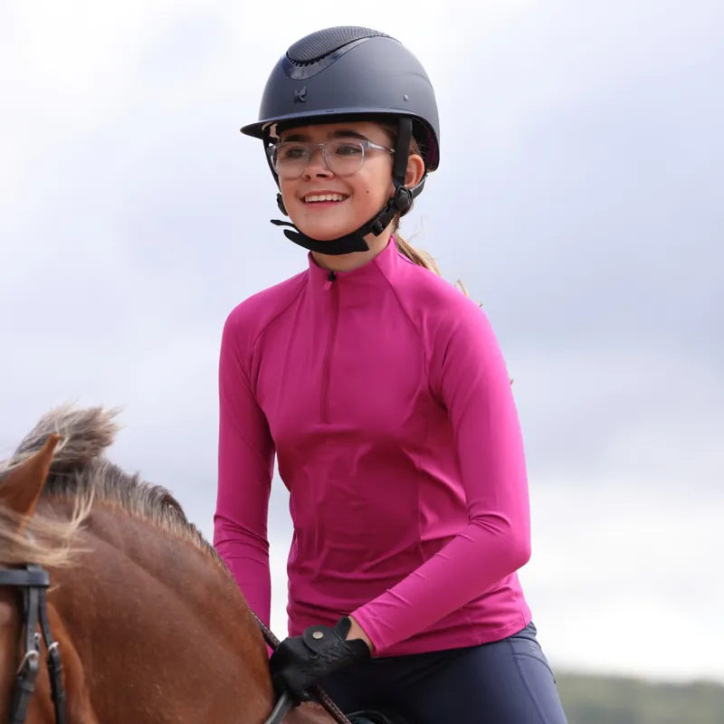 Aubrion React Young Rider Long Sleeeve Baselayer Fuchsia