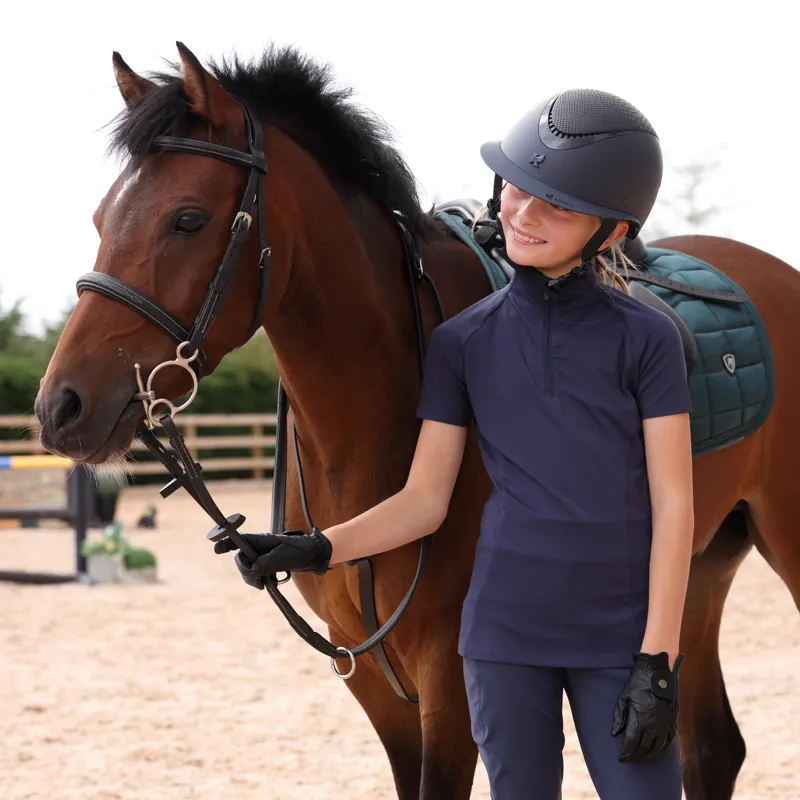 Aubrion React Young Rider Short Sleeve Base Layer Midnight-4