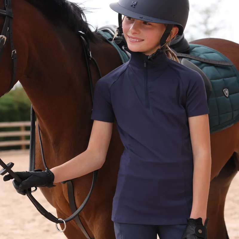Aubrion React Young Rider Short Sleeve Base Layer Midnight-5