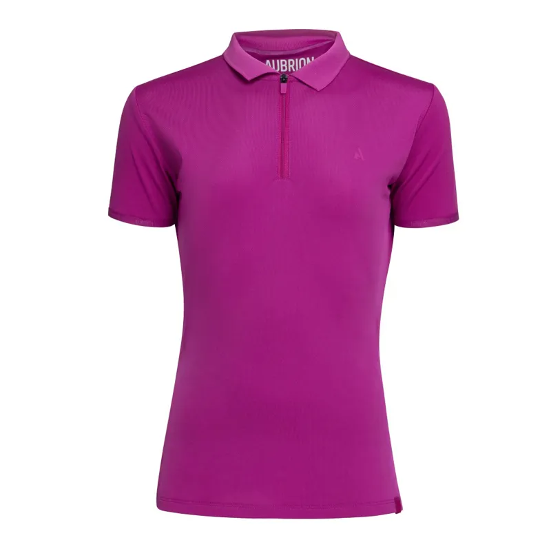 Aubrion React Young Rider Tech Polo Fuchsia-3