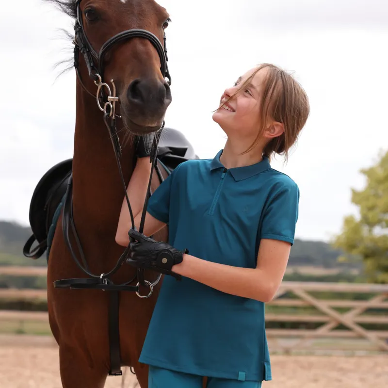 Aubrion React Young Rider Tech Polo Kingfisher-1