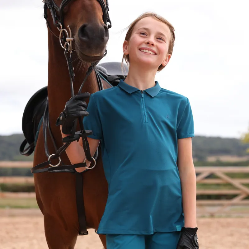 Aubrion React Young Rider Tech Polo Kingfisher