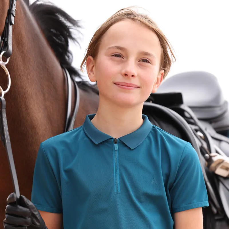 Aubrion React Young Rider Tech Polo Kingfisher-2