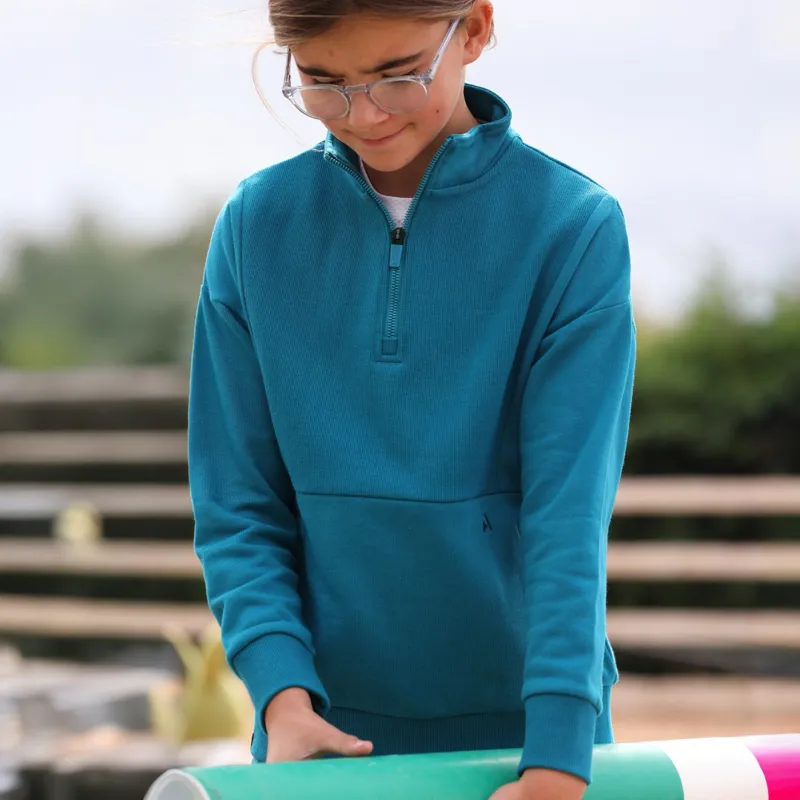 Aubrion React Young Rider Quarter Zip Kingfisher