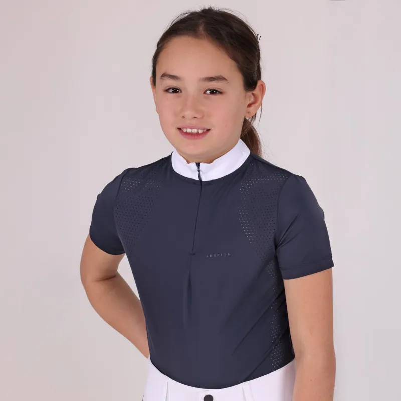 Shires Aubrion Young Rider Optima QX Show Shirt Navy-6