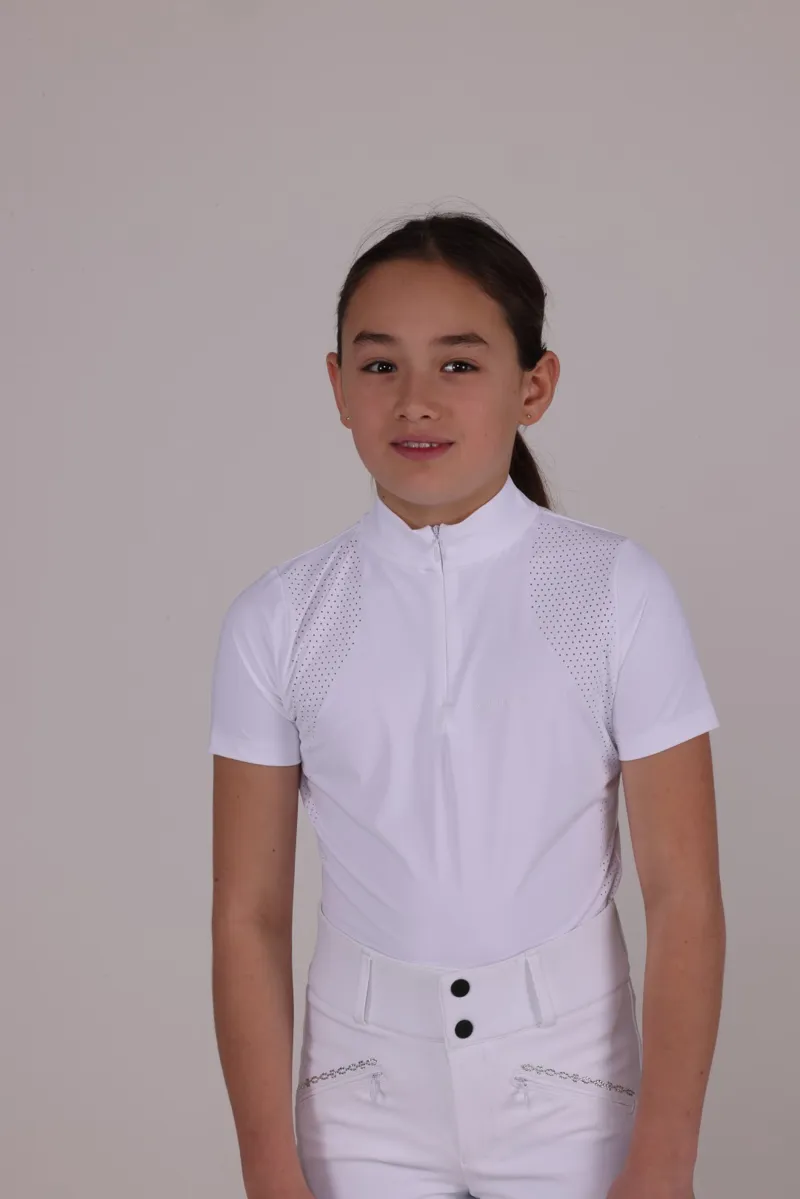 Shires Aubrion Young Rider Optima QX Show Shirt White-1