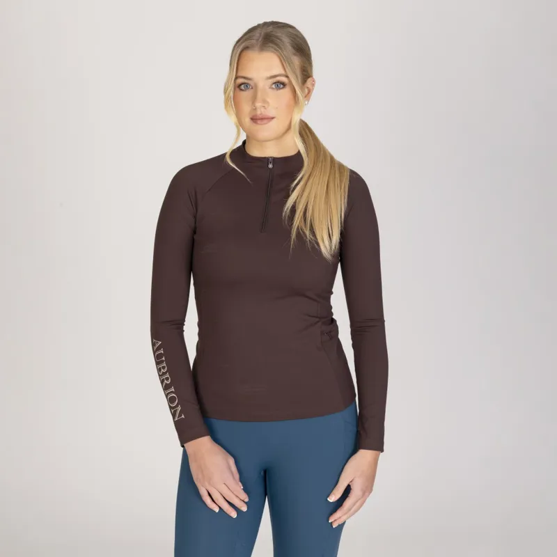 Aubrion Equestrian Winter Base Layer Long Sleeve Espresso