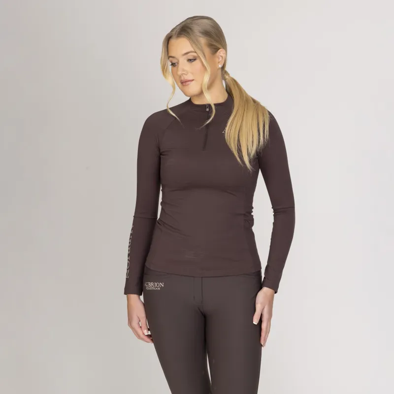 Aubrion Equestrian Winter Base Layer Long Sleeve Espresso-2
