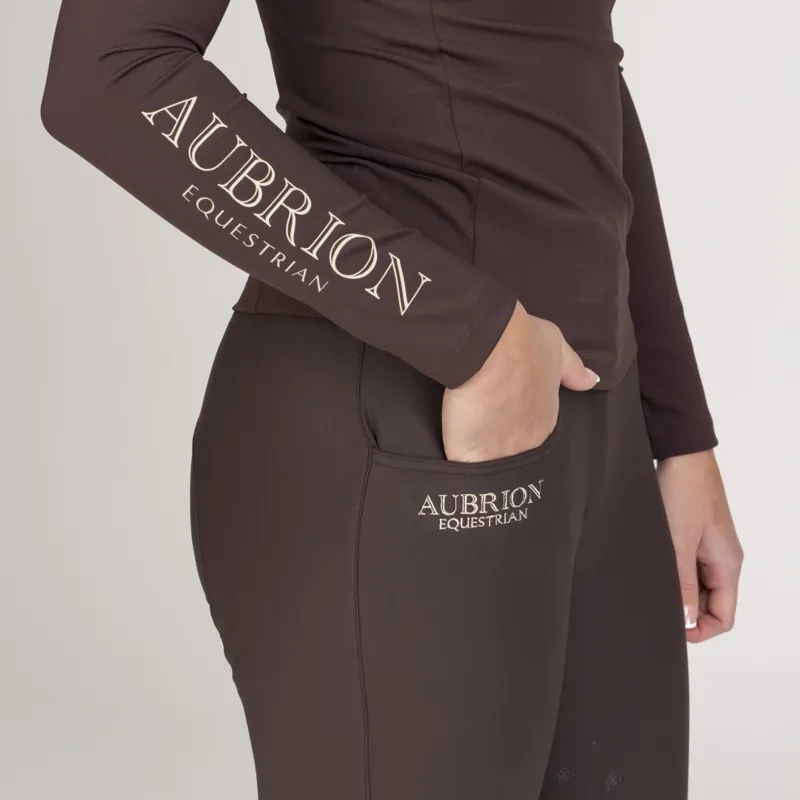 Aubrion Equestrian Winter Base Layer Long Sleeve Espresso-4