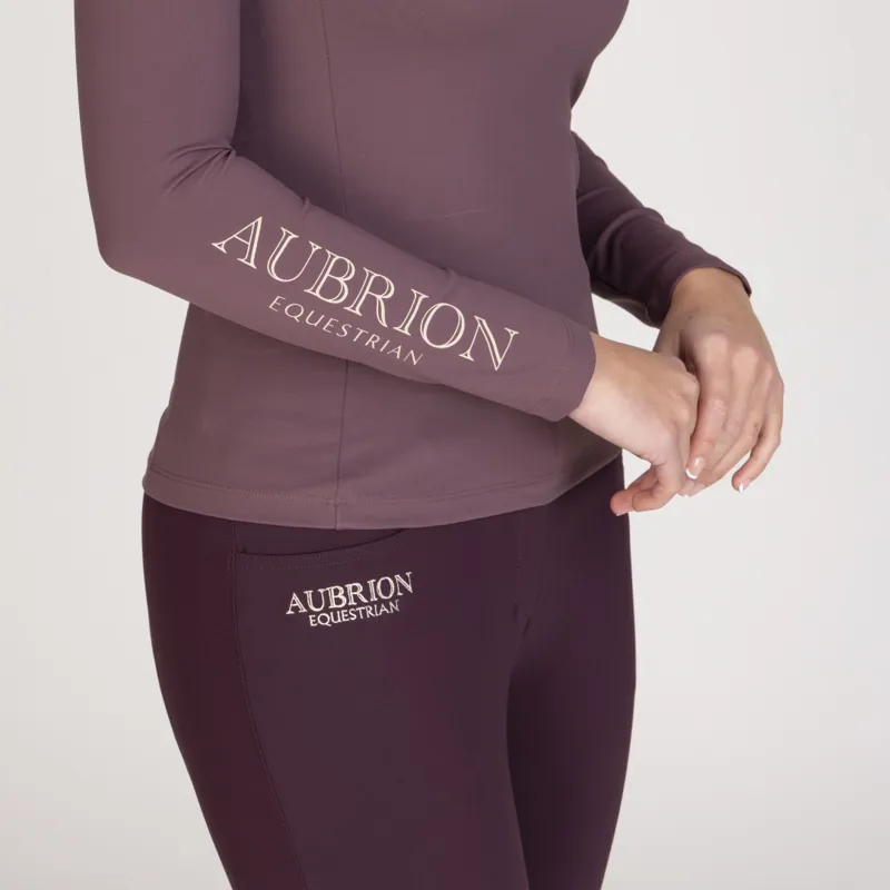 Aubrion Equestrian Winter Base Layer Long Sleeve Thistle-4