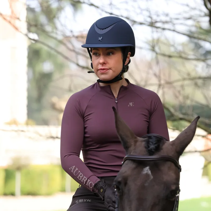 Aubrion Equestrian Winter Base Layer Long Sleeve Thistle-1
