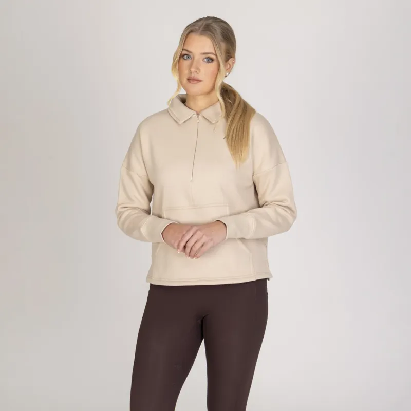 Aubrion Equestrian Quarter Zip Sweater Oat-6