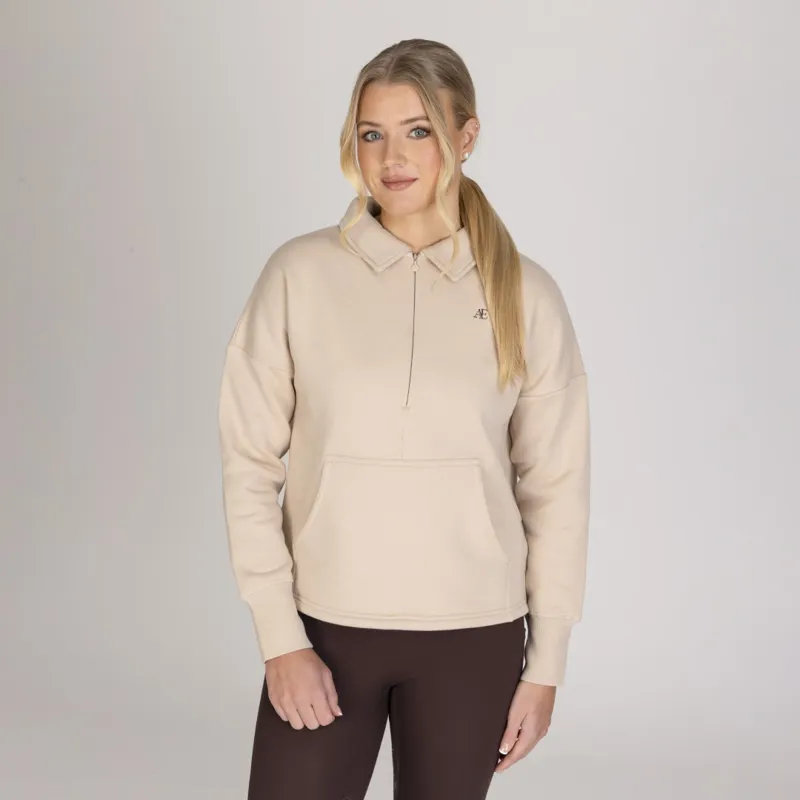 Aubrion Equestrian Quarter Zip Sweater Oat-4