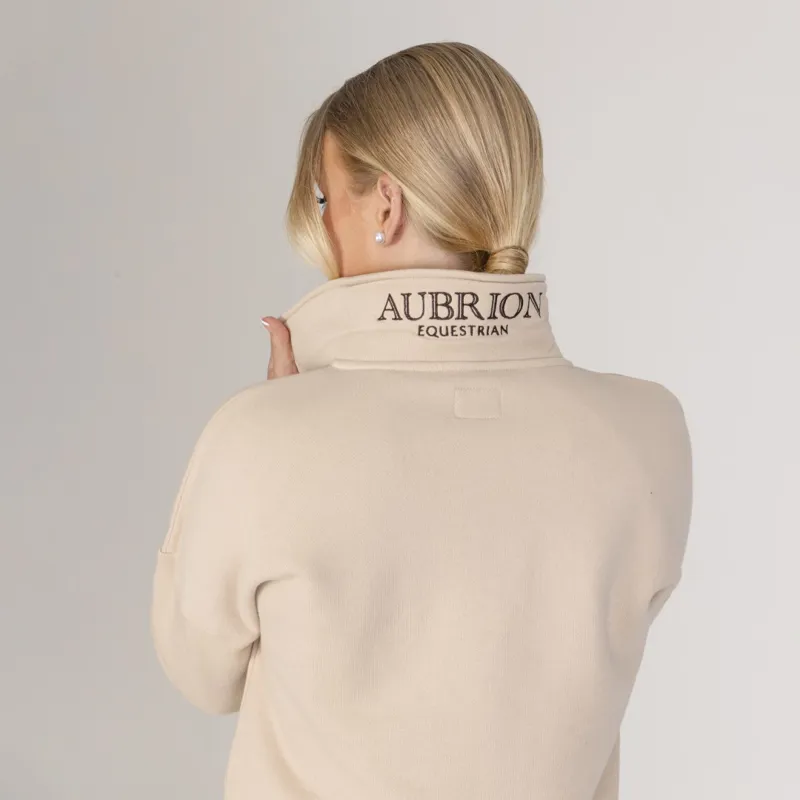 Aubrion Equestrian Quarter Zip Sweater Oat-3