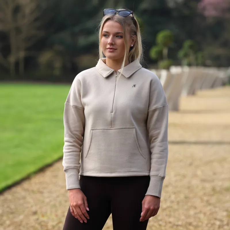 Aubrion Equestrian Quarter Zip Sweater Oat-1