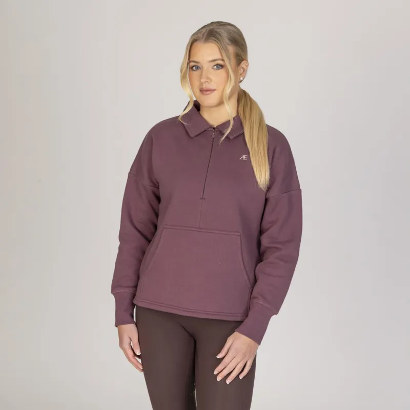 Aubrion Equestrian Quarter Zip Sweater Thistle-8