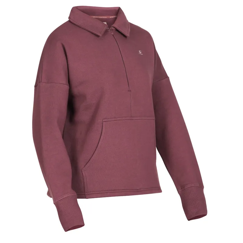 Aubrion Equestrian Quarter Zip Sweater Thistle-10