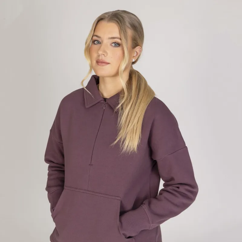 Aubrion Equestrian Quarter Zip Sweater Thistle-6