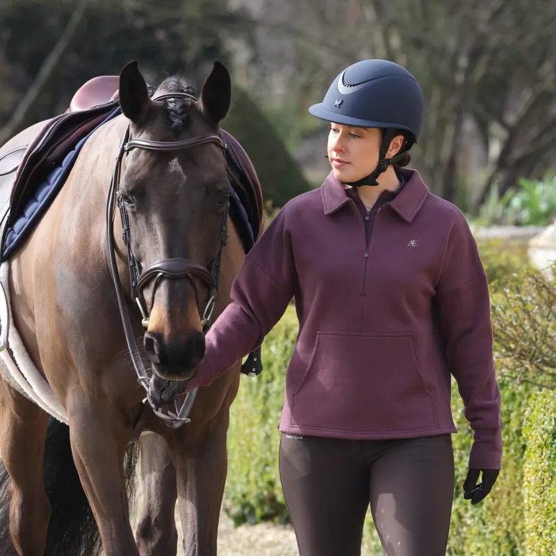 Aubrion Equestrian Quarter Zip Sweater Thistle-2