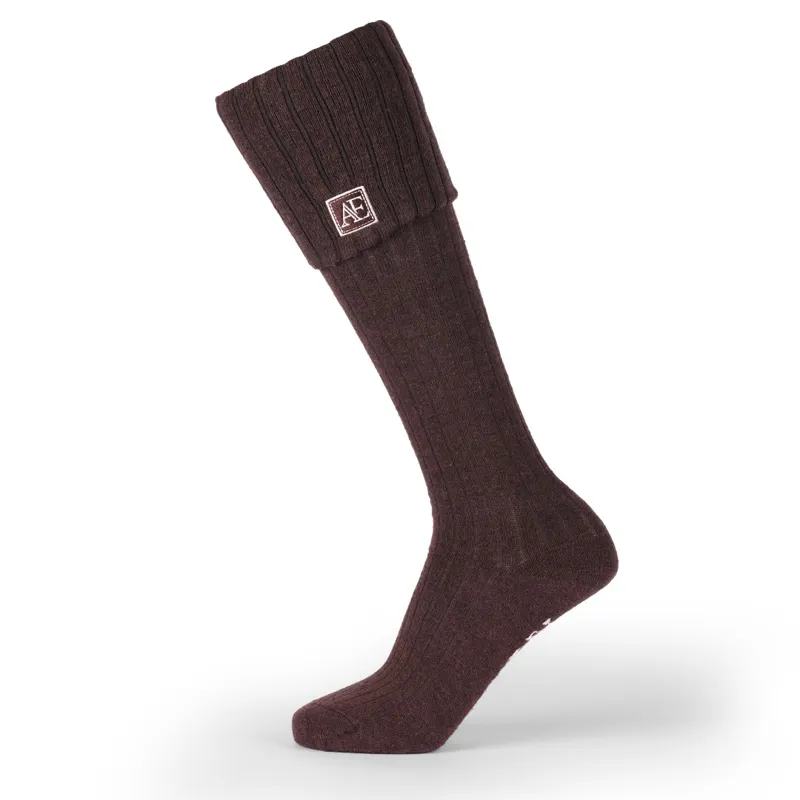 Aubrion Equestrian Knit Boot Socks Espresso