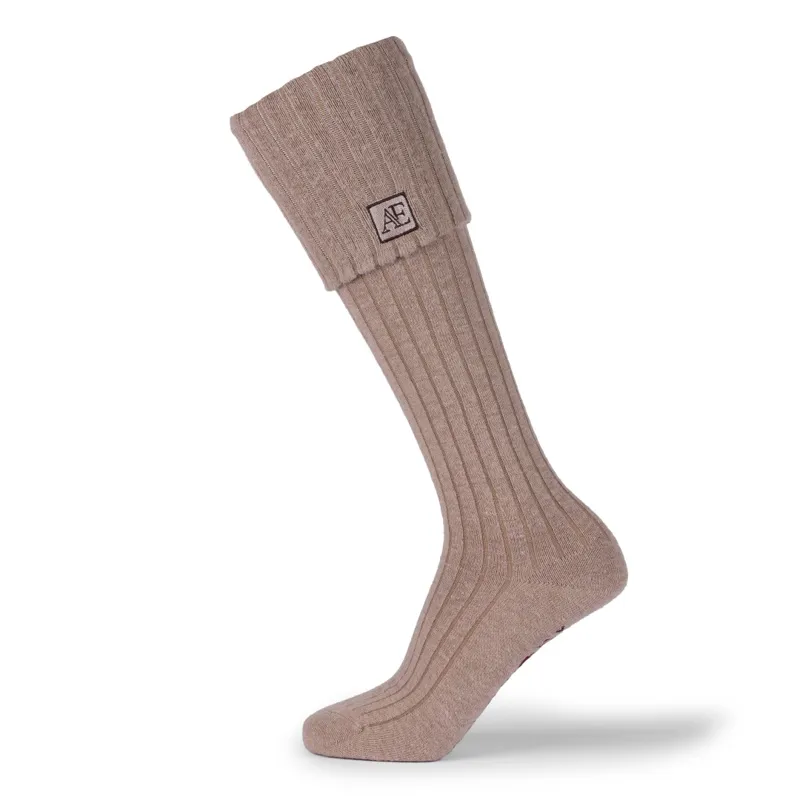 Aubrion Equestrian Knit Boot Socks Oat-1