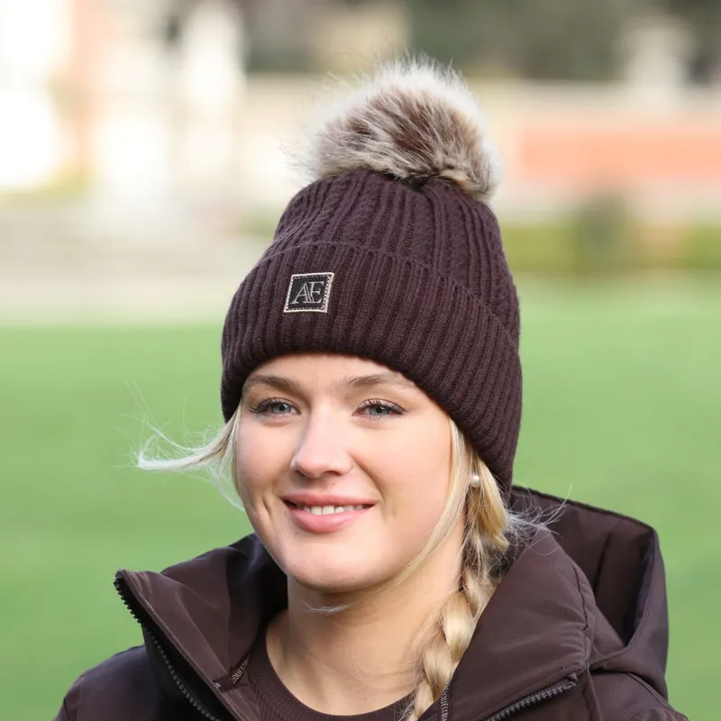 Aubrion Equestrian Knit Hat Espresso-3