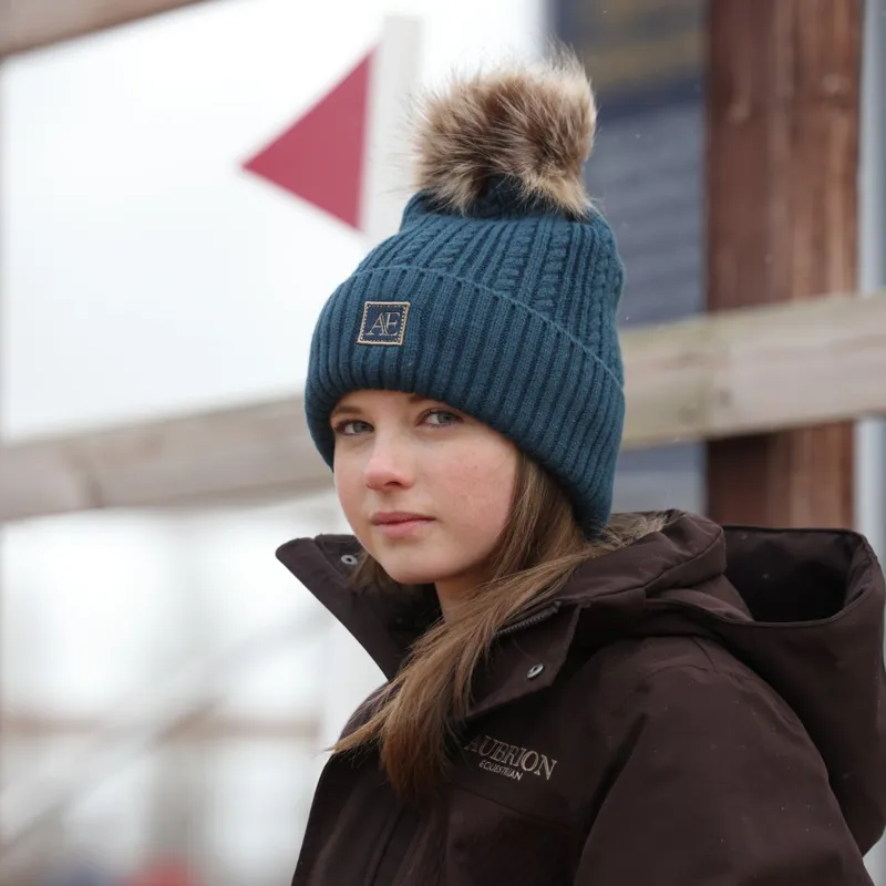Aubrion Equestrian Knit Hat Estate Blue