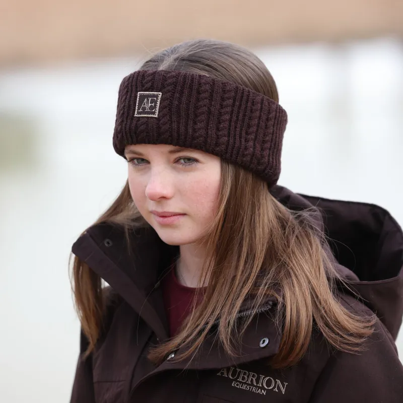 Aubrion Equestrian Headband Espresso-2