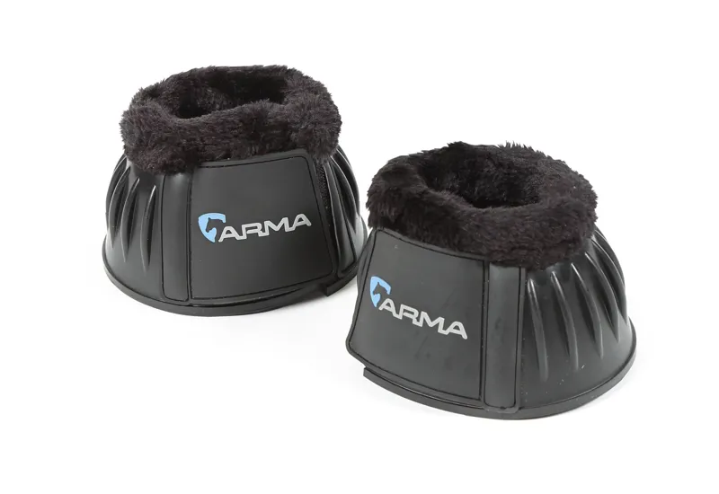 Shires Arma Fleece Topped Over Reach Boots Black