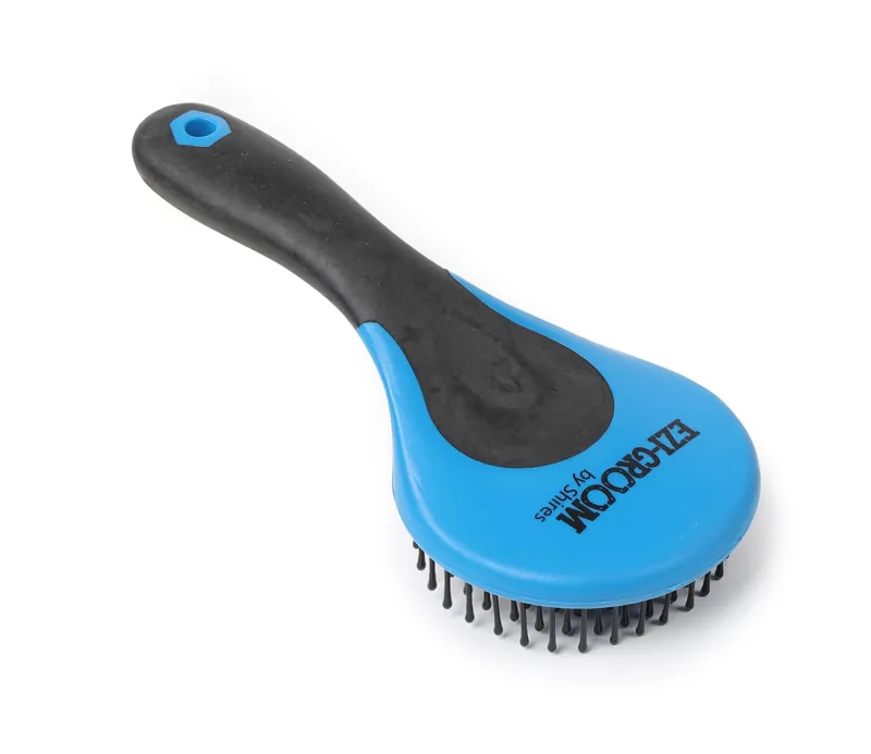 Shires Ezi-Groom Grip Mane And Tail Brush Bright Blue