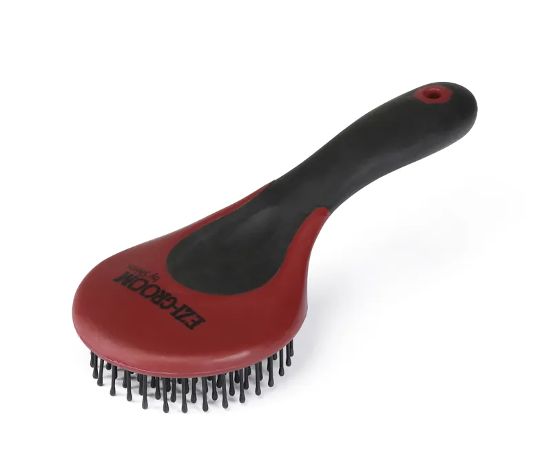 Shires Ezi-Groom Grip Mane And Tail Brush Burgundy