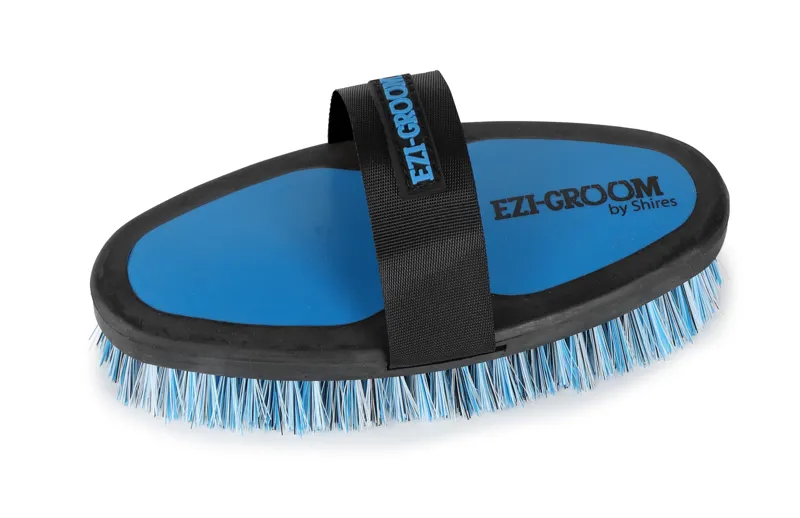 Shires Ezi-Groom Grip Body Brush Large Bright Blue
