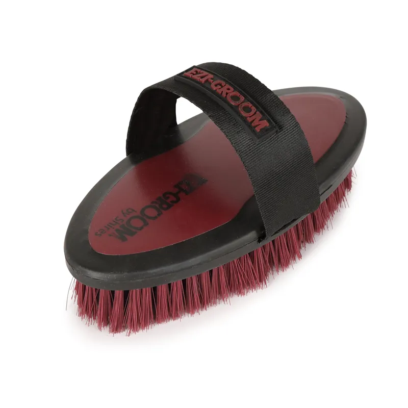 Shires Ezi-Groom Grip Body Brush Small Burgundy