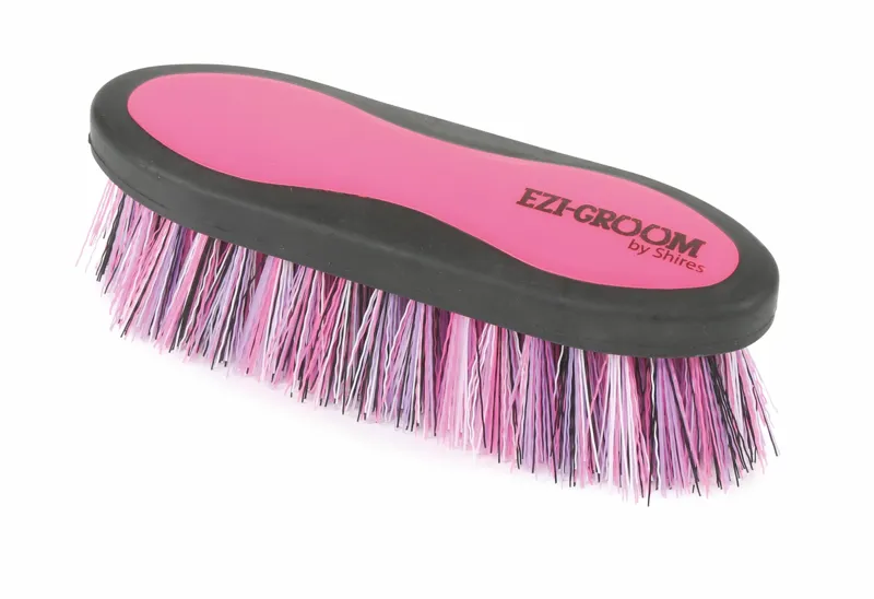 Shires Ezi-Groom Grip Dandy Brush Small Bright Pink