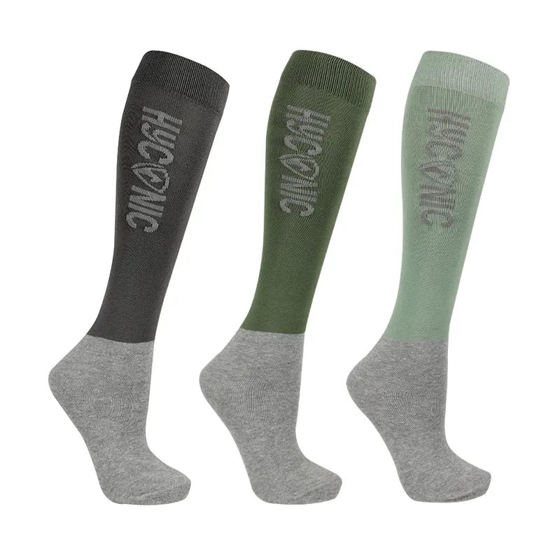 Hy Equestrian Hyconic Socks Pack of 3 Green Adult 4-8