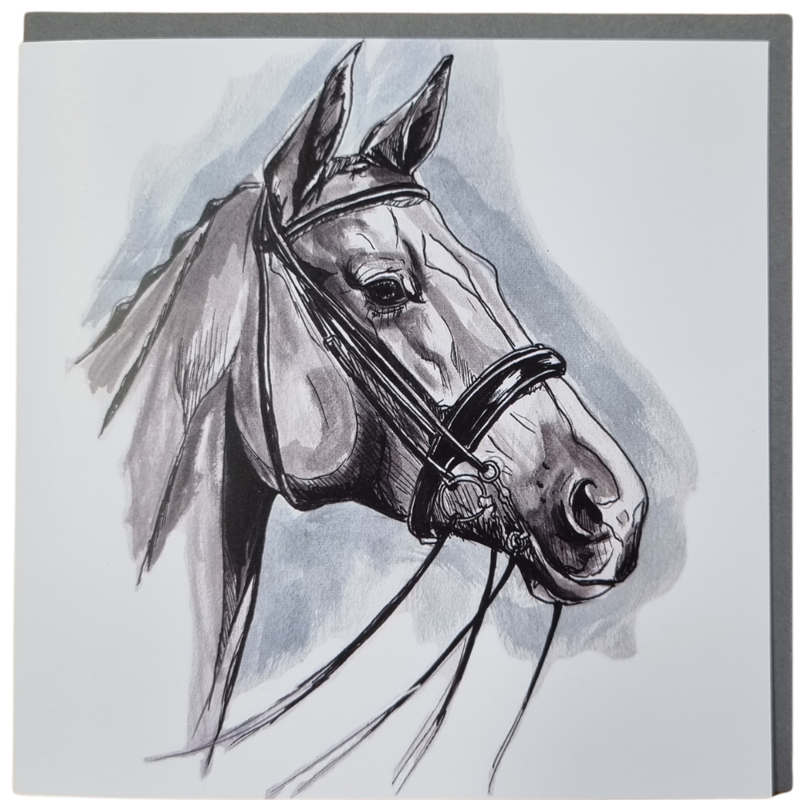 Gubblecote Watercolour Greetings Card - Thoroughbred Horse