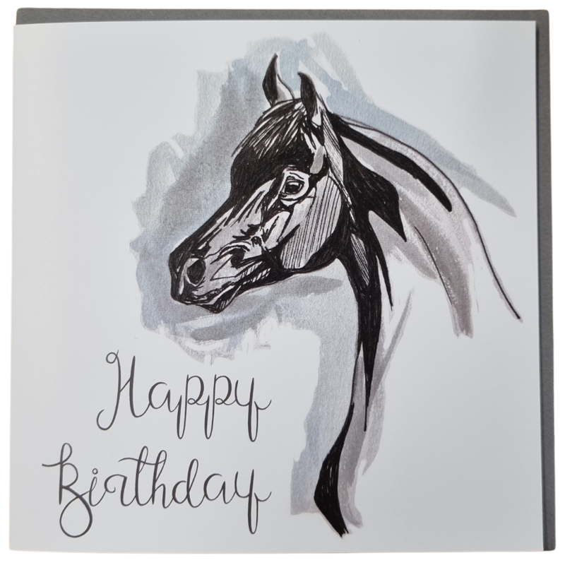 Gubblecote Watercolour Greetings Card - Arab Horse