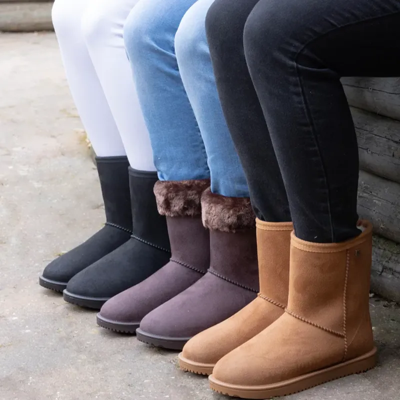 Hy Equestrian Chisworth Waterproof Fleece Boot with Faux Fur Chocolate-3