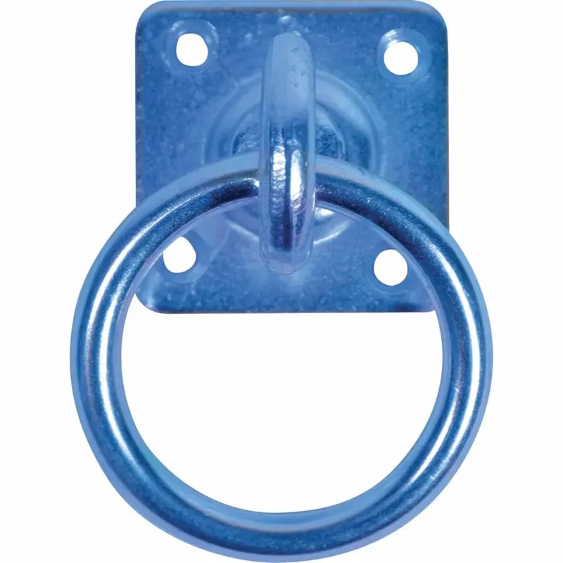 Perry Equestrian Swivel Tie Ring On Plate Blue